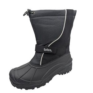 Totes Mens Wave Black Snow Winter Boots Size 13 Medium Thermolite